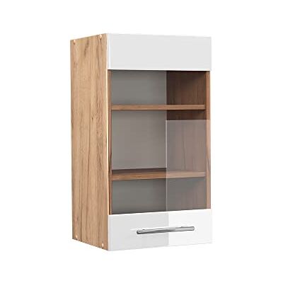 Vicco Armoire en Verre Fame-Line, Blanc Haute Brillance, 40cm, à Combiner avec d'autres modules de la série Fame-Line - Publicité Vicco Armoire en Verre Fame-Line, Blanc Haute Brillance, 40cm, à Combiner avec d'autres modules de la série Fame-Line - Publicité
