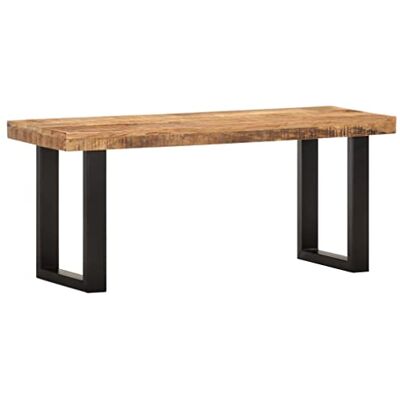 vidaXL Banc 110 cm Bois de manguier brut massif et acier - Publicité vidaXL Banc 110 cm Bois de manguier brut massif et acier - Publicité