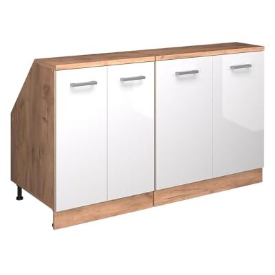 Vicco Meuble sous Pente R-Line, Blanc Haute Brillance, 140cm Lot de 2 caissons 60 cm de Profondeur, Convient aux Murs inclinés et à Une Installation de Cuisine Variable - Publicité Vicco Meuble sous Pente R-Line, Blanc Haute Brillance, 140cm Lot de 2 caissons 60 cm de Profondeur, Convient aux Murs inclinés et à Une Installation de Cuisine Variable - Publicité