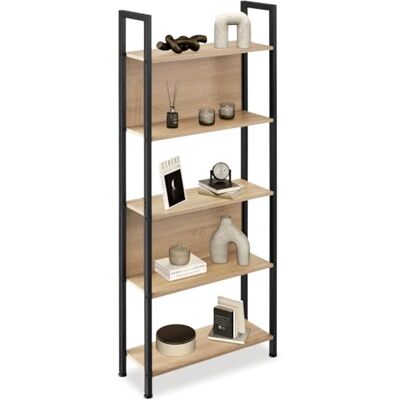 tectake ® Étagère échelle à 5 Niveaux Dont Deux avec parois arrières, 62 x 24 x 165,5 cm, Bibliothèque Style Industriel, Meuble de Rangement Chambre Salon Bureau, Etagere Bibliotheque, Bois Clair - Publicité tectake ® Étagère échelle à 5 Niveaux Dont Deux avec parois arrières, 62 x 24 x 165,5 cm, Bibliothèque Style Industriel, Meuble de Rangement Chambre Salon Bureau, Etagere Bibliotheque, Bois Clair - Publicité