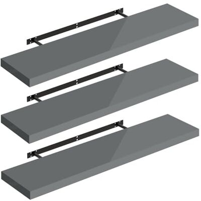 WOLTU Étagères Murales,Tablette Murale de Lot de 3,Étagère Flottante,Étagère à Livres,CD DVD,Panneau de Bois,100x22,9x3,8cm,Gris Brillant,RG9482gr-3 - Publicité WOLTU Étagères Murales,Tablette Murale de Lot de 3,Étagère Flottante,Étagère à Livres,CD DVD,Panneau de Bois,100x22,9x3,8cm,Gris Brillant,RG9482gr-3 - Publicité