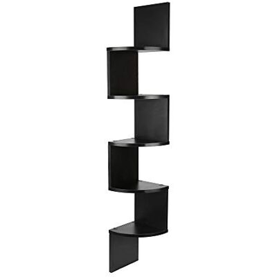 LANTUS Étagère d'angle, Étagère Murale, Étagère en Forme Zigzag, Bibliothèque,Bibliothèque étagère Suspendue, Étagères de Rangement, pour Livres, CD DVD (20 * 20 * 120cm (Noir)) - Publicité LANTUS Étagère d'angle, Étagère Murale, Étagère en Forme Zigzag, Bibliothèque,Bibliothèque étagère Suspendue, Étagères de Rangement, pour Livres, CD DVD (20 * 20 * 120cm (Noir)) - Publicité