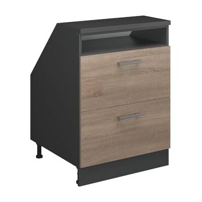 Vicco Meuble sous Pente R-Line, Sonoma, 60cm 2 tiroirs, 60 cm de Profondeur, pour Une Combinaison Libre au Sein de systèmes de Cuisine modulaires - Publicité Vicco Meuble sous Pente R-Line, Sonoma, 60cm 2 tiroirs, 60 cm de Profondeur, pour Une Combinaison Libre au Sein de systèmes de Cuisine modulaires - Publicité