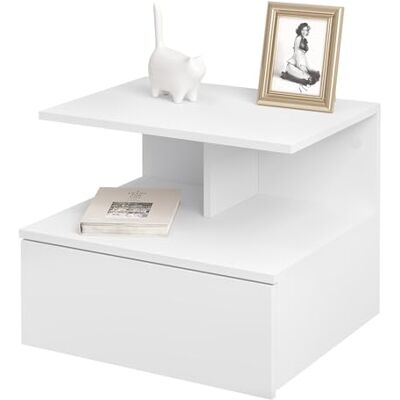 WOLTU Table de Chevet Suspendue, Table de Nuit Étagère Murale avec Tiroir et Compartiment Ouvert, Table de Lit Suspendue, Meuble Chambre Moderne en Bois, 40x35x31 cm, Blanc, NTS03ws - Publicité WOLTU Table de Chevet Suspendue, Table de Nuit Étagère Murale avec Tiroir et Compartiment Ouvert, Table de Lit Suspendue, Meuble Chambre Moderne en Bois, 40x35x31 cm, Blanc, NTS03ws - Publicité