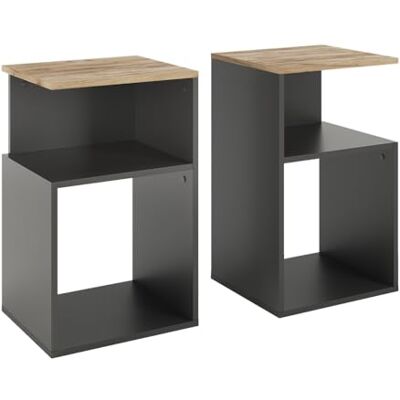 Vicco Table de Chevet Elios, Anthracite/chêne doré, Lot de 2, Convient pour Le Rangement d’Objets du Quotidien et de Lampes - Publicité Vicco Table de Chevet Elios, Anthracite/chêne doré, Lot de 2, Convient pour Le Rangement d’Objets du Quotidien et de Lampes - Publicité