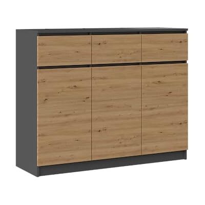 CDF Commode 3 Portes et 3 Tiroirs Grand Buffet Meuble de Rangement Salon Chambre Design Épuré 120 x 40 x 97 cm Anthracite/Chêne Artisan - Publicité CDF Commode 3 Portes et 3 Tiroirs Grand Buffet Meuble de Rangement Salon Chambre Design Épuré 120 x 40 x 97 cm Anthracite/Chêne Artisan - Publicité