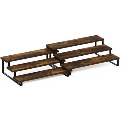 Furinno RAVEL Ensemble de 2 étagères de comptoir 3 Niveaux, Extensibles avec Porte-épices, pour Cuisine Garde-Manger ou Coin café, pin ambré - Publicité Furinno RAVEL Ensemble de 2 étagères de comptoir 3 Niveaux, Extensibles avec Porte-épices, pour Cuisine Garde-Manger ou Coin café, pin ambré - Publicité