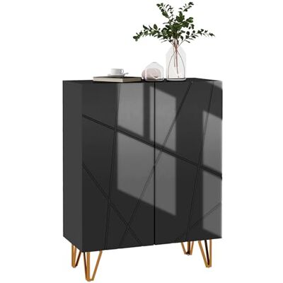 HOMCOM Meuble à Chaussures à Haute Brillance, Meuble de Rangement à Chaussures, 2 Portes avec charnières à Fermeture Douce, étagères réglables, pour 15 à 20 Paires Chaussures, Noir laqué - Publicité HOMCOM Meuble à Chaussures à Haute Brillance, Meuble de Rangement à Chaussures, 2 Portes avec charnières à Fermeture Douce, étagères réglables, pour 15 à 20 Paires Chaussures, Noir laqué - Publicité