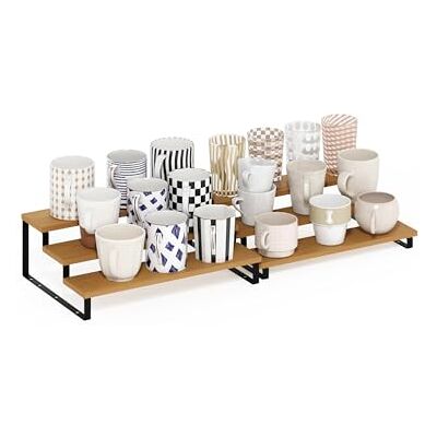 Furinno RAVEL Ensemble de 2 étagères de comptoir 3 Niveaux, Extensibles avec Porte-épices, pour Cuisine Garde-Manger ou Coin café, hêtre - Publicité Furinno RAVEL Ensemble de 2 étagères de comptoir 3 Niveaux, Extensibles avec Porte-épices, pour Cuisine Garde-Manger ou Coin café, hêtre - Publicité