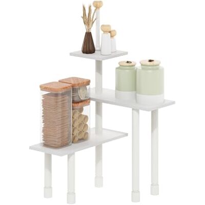 Furinno Turn-N-Tube Organisateur de comptoir, étagère d’Angle 3 Niveaux pour Cuisine et Garde-Manger, Blanc - Publicité Furinno Turn-N-Tube Organisateur de comptoir, étagère d’Angle 3 Niveaux pour Cuisine et Garde-Manger, Blanc - Publicité