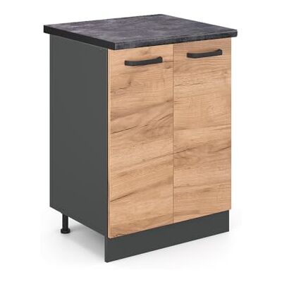 Vicco Meuble Bas de Cuisine R-Line, Chêne de Force doré, 60cm, PT Anthracite, pour Une Combinaison Libre au Sein de systèmes de Cuisine modulaires - Publicité Vicco Meuble Bas de Cuisine R-Line, Chêne de Force doré, 60cm, PT Anthracite, pour Une Combinaison Libre au Sein de systèmes de Cuisine modulaires - Publicité