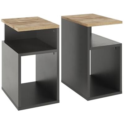 Vicco Table de Nuit Elios, Anthracite/chêne doré, Lot de 2, Convient pour Le Rangement d’Objets du Quotidien et de Lampes - Publicité Vicco Table de Nuit Elios, Anthracite/chêne doré, Lot de 2, Convient pour Le Rangement d’Objets du Quotidien et de Lampes - Publicité