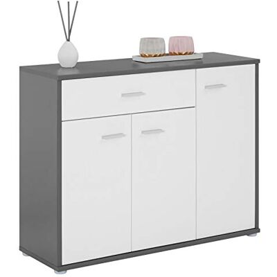 IDIMEX Buffet Salle à Manger Coraline L 88 cm Gris et Blanc avec 1 tiroir et 3 Portes, bahut Bas, Meuble de Rangement Style Moderne, Commode vaisselier 88 x 70 x 30 cm - Publicité IDIMEX Buffet Salle à Manger Coraline L 88 cm Gris et Blanc avec 1 tiroir et 3 Portes, bahut Bas, Meuble de Rangement Style Moderne, Commode vaisselier 88 x 70 x 30 cm - Publicité