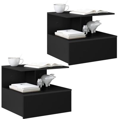 WOLTU Chevet Suspendu, Lot de 2, Table de Chevet, Table de Nuit Suspendue, Table de Chevet Murale, 1 Compartiment Ouvert, 1 Tiroir, Noir, en Bois d'Ingénierie, 40x35x31 cm - Publicité WOLTU Chevet Suspendu, Lot de 2, Table de Chevet, Table de Nuit Suspendue, Table de Chevet Murale, 1 Compartiment Ouvert, 1 Tiroir, Noir, en Bois d'Ingénierie, 40x35x31 cm - Publicité