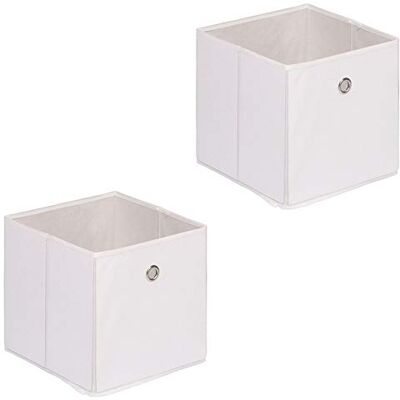 IDIMEX Lot de 2 tiroirs en Tissu Blanc ELA boîte de Rangement Ouverte avec poignée dim 27 x 27 x 27 cm, idéal pour Cube de Rangement bac Pliable pour Linge Jouets vêtements - Publicité IDIMEX Lot de 2 tiroirs en Tissu Blanc ELA boîte de Rangement Ouverte avec poignée dim 27 x 27 x 27 cm, idéal pour Cube de Rangement bac Pliable pour Linge Jouets vêtements - Publicité