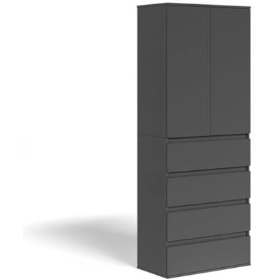 Vicco Armoire à vêtements Claus, Anthracite, 74x191.5cm avec 4 tiroirs, pour Le Rangement de vêtements et Textiles - Publicité Vicco Armoire à vêtements Claus, Anthracite, 74x191.5cm avec 4 tiroirs, pour Le Rangement de vêtements et Textiles - Publicité