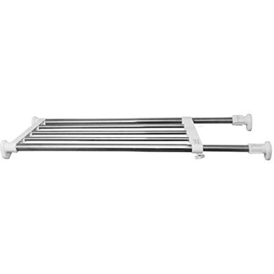 BAOYOUNI Étagère de Placard Extensible Etagere de Rangement Télescopique en Métal Bricolage Séparateur de Armoire Longueur Réglable 69-91,5 cm pour Cuisine, Salle de Bain, Chambre - Publicité BAOYOUNI Étagère de Placard Extensible Etagere de Rangement Télescopique en Métal Bricolage Séparateur de Armoire Longueur Réglable 69-91,5 cm pour Cuisine, Salle de Bain, Chambre - Publicité