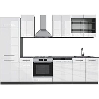 Vicco Cuisine Fame-Line, Blanc Brillant/Anthracite, 300cm sans PT, pour Une Extension personnalisée avec des modules compatibles - Publicité Vicco Cuisine Fame-Line, Blanc Brillant/Anthracite, 300cm sans PT, pour Une Extension personnalisée avec des modules compatibles - Publicité