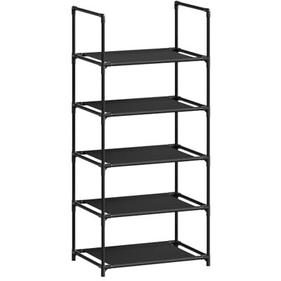 WOLTU Étagère Chaussures, à 5 Niveaux, Rangement Chaussures, Étroit, pour Entrée, Salon, Couloir, Cadre en Métal, 41x28x89cm, Noir - Publicité WOLTU Étagère Chaussures, à 5 Niveaux, Rangement Chaussures, Étroit, pour Entrée, Salon, Couloir, Cadre en Métal, 41x28x89cm, Noir - Publicité