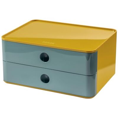 HAN Allison SMART-BOX 1120-44 Boîte à tiroirs avec 2 tiroirs et cloison de séparation, gestion des câbles, empilable, boîte à ustensiles pour bureau, cuisine, pieds en caoutchouc protégeant les - Publicité HAN Allison SMART-BOX 1120-44 Boîte à tiroirs avec 2 tiroirs et cloison de séparation, gestion des câbles, empilable, boîte à ustensiles pour bureau, cuisine, pieds en caoutchouc protégeant les - Publicité