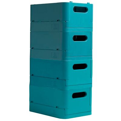 Exacompta Réf. 27234D Carton de 4 caisses pliables, casiers, multi-usages SMARTCASE Livrées à plat, dimensions non pliées : Prof.37,5 x larg.27,5 x Haut.16,3 cm Bleu pacifique - Publicité Exacompta Réf. 27234D Carton de 4 caisses pliables, casiers, multi-usages SMARTCASE Livrées à plat, dimensions non pliées : Prof.37,5 x larg.27,5 x Haut.16,3 cm Bleu pacifique - Publicité