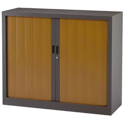 VINCO Armoire Basse à Rideaux monoblocs Generic 100 x 120 cm Anthracite-merisier - Publicité VINCO Armoire Basse à Rideaux monoblocs Generic 100 x 120 cm Anthracite-merisier - Publicité