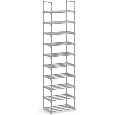 SONGMICS Étagère à Chaussures 10 Niveaux, Porte-Chaussures Haut, Support à Chaussures Fin, Rangement Chaussures, en Métal, Gain de Place, Dressing, Entrée, 30 x 45 x 174 cm, Gris LSA025G02 - Publicité SONGMICS Étagère à Chaussures 10 Niveaux, Porte-Chaussures Haut, Support à Chaussures Fin, Rangement Chaussures, en Métal, Gain de Place, Dressing, Entrée, 30 x 45 x 174 cm, Gris LSA025G02 - Publicité