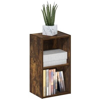 Furinno PASIR Étagère, Bibliothèque Moderne À 2 Niveaux, Étagères Ouvertes, 9 X 12 X 21 cm, pour Salon, Chambre, Bureau, Pin Ambré - Publicité Furinno PASIR Étagère, Bibliothèque Moderne À 2 Niveaux, Étagères Ouvertes, 9 X 12 X 21 cm, pour Salon, Chambre, Bureau, Pin Ambré - Publicité
