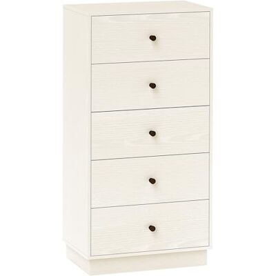 HOMCOM Commode 5 tiroirs Commode Chambre Meuble de Rangement Style Moderne avec poignées, pour Chambre à Coucher, Salon 47 x 29 x 95 cm, crème - Publicité HOMCOM Commode 5 tiroirs Commode Chambre Meuble de Rangement Style Moderne avec poignées, pour Chambre à Coucher, Salon 47 x 29 x 95 cm, crème - Publicité