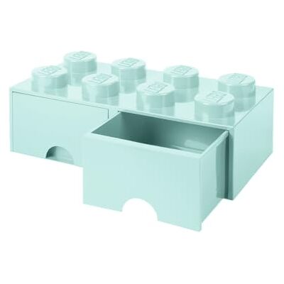 Lego 5711938029906 brique 8 boutons, 2 tiroirs, boîte de rangement empilable, 9.4 l, Aqua Bleu Clair, Plastique, 50 x 25 x 18 cm - Publicité Lego 5711938029906 brique 8 boutons, 2 tiroirs, boîte de rangement empilable, 9.4 l, Aqua Bleu Clair, Plastique, 50 x 25 x 18 cm - Publicité