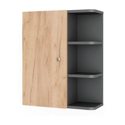 Vicco Armoire Suspendue Fynn, Anthracite/chêne doré, 47.2x59.2cm, pour Montage Mural avec étagères Ouvertes - Publicité Vicco Armoire Suspendue Fynn, Anthracite/chêne doré, 47.2x59.2cm, pour Montage Mural avec étagères Ouvertes - Publicité