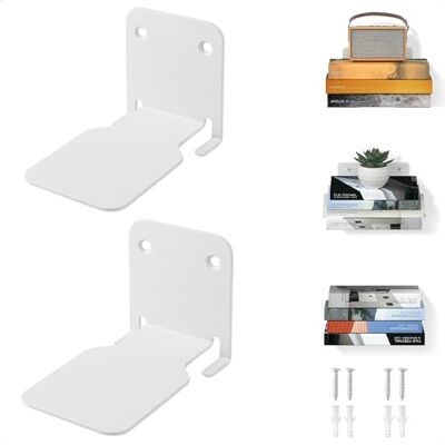xiruiubao Etagere Murale Livre Invisible Bibliothèque 2 Pièces Étagères à Livres Flottantes Multifonctionnelle en Métal avec Support Caché pour Maison Bureau Salle de Classe et Librairie (Blanc) - Publicité xiruiubao Etagere Murale Livre Invisible Bibliothèque 2 Pièces Étagères à Livres Flottantes Multifonctionnelle en Métal avec Support Caché pour Maison Bureau Salle de Classe et Librairie (Blanc) - Publicité