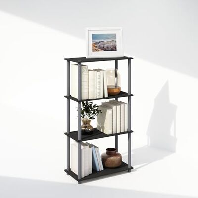 Furinno Turn-N-Tube Bibliothèque, Bibliothèque 4 Niveaux, Bibliothèque avec étagère compacte Polyvalente, 29,5 x 60 x 110, pour Salon, Chambre, Bureau à Domicile, Noir/Gris - Publicité Furinno Turn-N-Tube Bibliothèque, Bibliothèque 4 Niveaux, Bibliothèque avec étagère compacte Polyvalente, 29,5 x 60 x 110, pour Salon, Chambre, Bureau à Domicile, Noir/Gris - Publicité