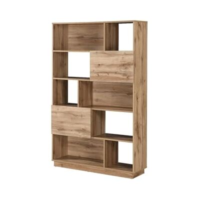 Unique Bibliothéque avec 2 Portes et 8 niches Naturel Clair CEVANIA - Publicité Unique Bibliothéque avec 2 Portes et 8 niches Naturel Clair CEVANIA - Publicité