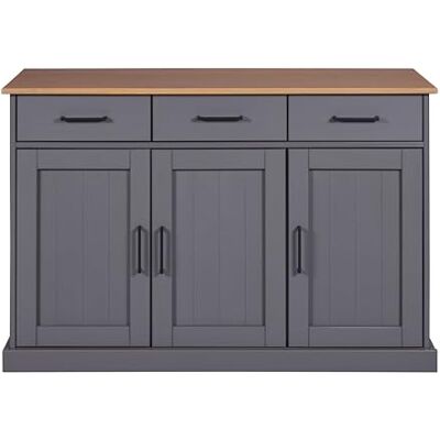 TERA Buffet en bois - 3 portes, 3 tiroirs, 131x45x86 cm - Publicité TERA Buffet en bois - 3 portes, 3 tiroirs, 131x45x86 cm - Publicité