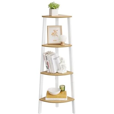 VASAGLE Étagère d'angle, Bibliothèque 4 Niveaux, Étagère Échelle, Meuble de Rangement, Porte-Plante pour Salon, Style Industriel, avec Cadre en Acier, Couleur Chêne Naturel et Blanc Mat LLS034Y70 - Publicité VASAGLE Étagère d'angle, Bibliothèque 4 Niveaux, Étagère Échelle, Meuble de Rangement, Porte-Plante pour Salon, Style Industriel, avec Cadre en Acier, Couleur Chêne Naturel et Blanc Mat LLS034Y70 - Publicité