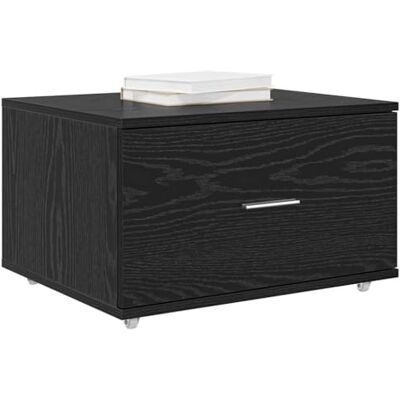 vidaXL Armoire à tiroirs avec Roue Chêne Noir 55 x 45 x 31 cm, Meuble à tiroirs Rectangular, Style Moderne, Solution de Rangement, Espace intérieur organisé, Pratique et Minimaliste - Publicité vidaXL Armoire à tiroirs avec Roue Chêne Noir 55 x 45 x 31 cm, Meuble à tiroirs Rectangular, Style Moderne, Solution de Rangement, Espace intérieur organisé, Pratique et Minimaliste - Publicité