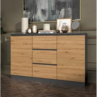 Home Collective Commode avec 3 tiroirs et 2 Portes 120x75x30 cm (L/H/P) étroite en Blanc, Highboard Sideboard Armoire Multi-Usage Armoire Chambre à Coucher - Publicité Home Collective Commode avec 3 tiroirs et 2 Portes 120x75x30 cm (L/H/P) étroite en Blanc, Highboard Sideboard Armoire Multi-Usage Armoire Chambre à Coucher - Publicité