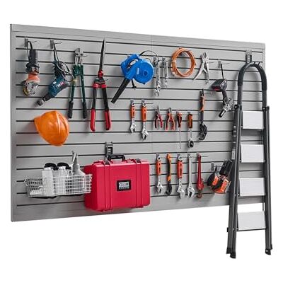 VEVOR Panneau à Lattes Mural Garage, 1225x2450 mm, Panneau Rangement Outils en PVC avec Conception Modulaire, Porte-outils Muraux pour Affichage, Organisation, Stockage, Atelier, Artisanal, Gris - Publicité VEVOR Panneau à Lattes Mural Garage, 1225x2450 mm, Panneau Rangement Outils en PVC avec Conception Modulaire, Porte-outils Muraux pour Affichage, Organisation, Stockage, Atelier, Artisanal, Gris - Publicité