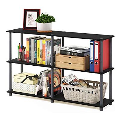 Furinno Turn-N-Tube Présentoir de Stockage Double Taille à 3 Niveaux, Noir/Gris, Bois dense, One Size - Publicité Furinno Turn-N-Tube Présentoir de Stockage Double Taille à 3 Niveaux, Noir/Gris, Bois dense, One Size - Publicité