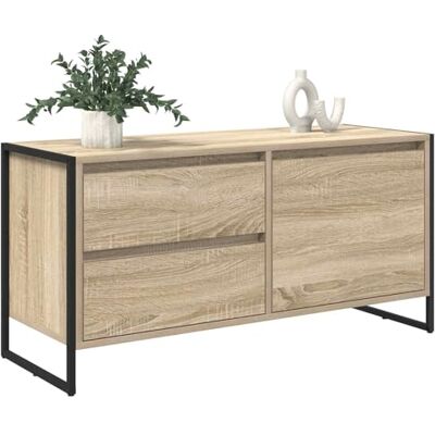 vidaXL Meuble TV Sonoma 100 x 36 x 49.5 cm Bois d'ingénierie, Console Médias Moderne, Meuble Rectangulaire pour TV, Rangements Durables pour Salon, Style et Pratique - Publicité vidaXL Meuble TV Sonoma 100 x 36 x 49.5 cm Bois d'ingénierie, Console Médias Moderne, Meuble Rectangulaire pour TV, Rangements Durables pour Salon, Style et Pratique - Publicité
