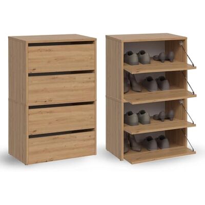 CDF Armoire à Chaussures Modo X2 Couleur : Chêne Artisan Idéal pour Hall d'entrée, Couloir, Bureau Rangement pour Chaussures Étagères à Chaussures Moderne étagères Ouvertes - Publicité CDF Armoire à Chaussures Modo X2 Couleur : Chêne Artisan Idéal pour Hall d'entrée, Couloir, Bureau Rangement pour Chaussures Étagères à Chaussures Moderne étagères Ouvertes - Publicité