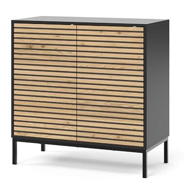 Vicco Commode Eliza, Chêne doré/Anthracite, 80x81.2cm avec 2 Portes, Mécanisme Push-to-Open et Surface Facile d’Entretien - Publicité Vicco Commode Eliza, Chêne doré/Anthracite, 80x81.2cm avec 2 Portes, Mécanisme Push-to-Open et Surface Facile d’Entretien - Publicité