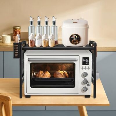LANTUS Meuble Rangement de Cuisine Support Four Micro-Ondes avec 2 Niveaux d'étagère Extensible en Hauteur & Largeur- Parfaits pour accrocher Vos ustensiles de Cuisine-42-68 * 36 * 46cm + Noir - Publicité LANTUS Meuble Rangement de Cuisine Support Four Micro-Ondes avec 2 Niveaux d'étagère Extensible en Hauteur & Largeur- Parfaits pour accrocher Vos ustensiles de Cuisine-42-68 * 36 * 46cm + Noir - Publicité