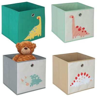 Relaxdays Lot 4 boîtes de Rangement, Chambre d’Enfant, Motif Dessins, caisses Pliables, HxLxP : 30x30x30 cm, Multicolore - Publicité Relaxdays Lot 4 boîtes de Rangement, Chambre d’Enfant, Motif Dessins, caisses Pliables, HxLxP : 30x30x30 cm, Multicolore - Publicité