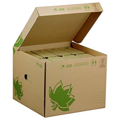 FAST Nature Line Caisse à Document en Carton 4 Boîtes Archives Dos 8cm Ecru, L35 x P35 x H28 cm - Publicité FAST Nature Line Caisse à Document en Carton 4 Boîtes Archives Dos 8cm Ecru, L35 x P35 x H28 cm - Publicité