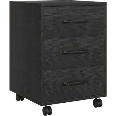 Armoire à dossiers HOMCOM - 3 tiroirs - Noir - Publicité Armoire à dossiers HOMCOM - 3 tiroirs - Noir - Publicité
