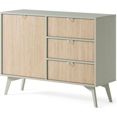Muebles Slavic Buffet de salon Forest 106 cm, commode de salon, meuble auxiliaire, commode avec pieds, buffet avec pieds, couleur beige eucalyptus (Eucalyptus) - Publicité Muebles Slavic Buffet de salon Forest 106 cm, commode de salon, meuble auxiliaire, commode avec pieds, buffet avec pieds, couleur beige eucalyptus (Eucalyptus) - Publicité