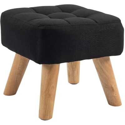 HOMCOM Repose-pieds touffeté moderne en tissu avec pieds en bois d'hévéa, siège rembourré, pour salon, chambre à coucher, entrée, noir - Publicité HOMCOM Repose-pieds touffeté moderne en tissu avec pieds en bois d'hévéa, siège rembourré, pour salon, chambre à coucher, entrée, noir - Publicité