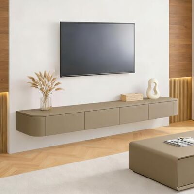 Ribanedy Meuble TV Suspendu Moderne Console multimédia de Divertissement Murale Grand Banc de Rangement pour TV pour Salon et Bureau (Kaki, 140cm) - Publicité Ribanedy Meuble TV Suspendu Moderne Console multimédia de Divertissement Murale Grand Banc de Rangement pour TV pour Salon et Bureau (Kaki, 140cm) - Publicité
